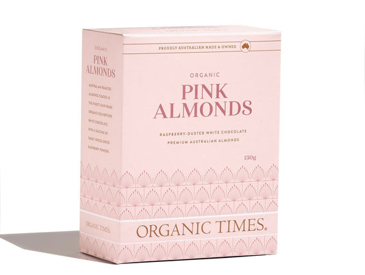 Organic chocolate pink almonds