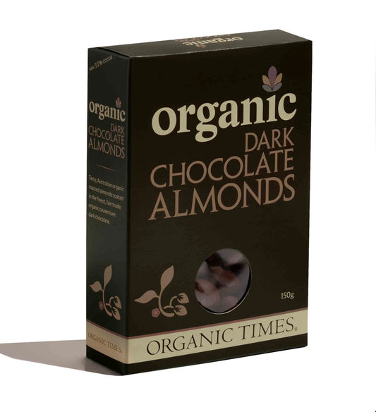 Organic dark chocolate almonds