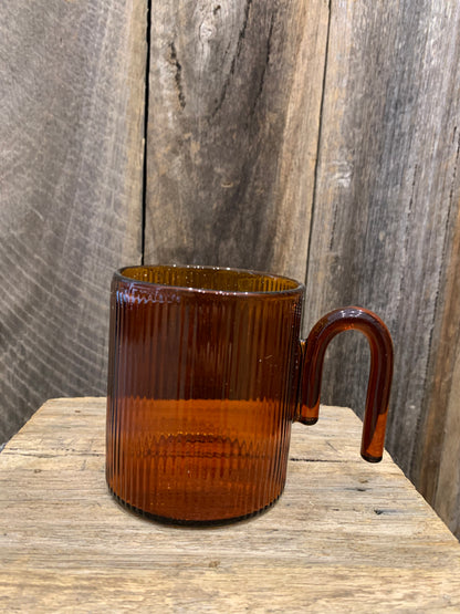 Archer ribbed glass cup
