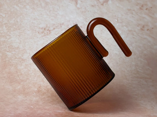 Archer ribbed glass cup